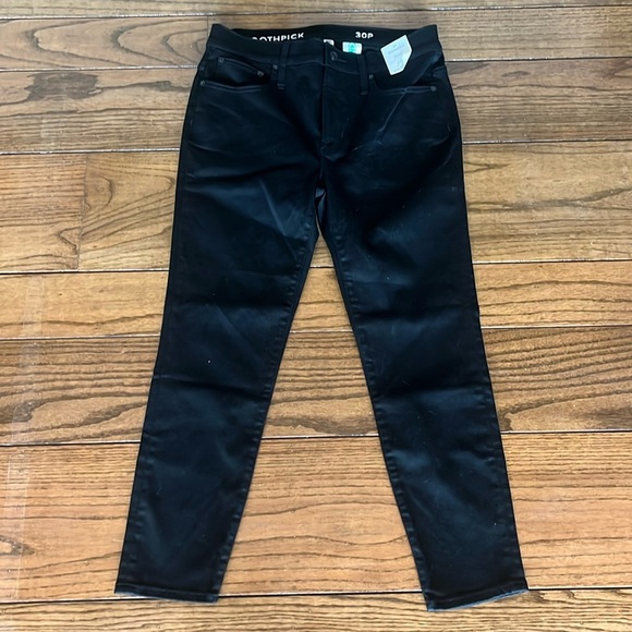 J crew toothpick Black Mid  Rise Jean Size 30P New With Tag - Picture 2 of 12